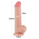 Dwuwarstwowy dildo Sliding Skin 20,8 cm naturalny - 2