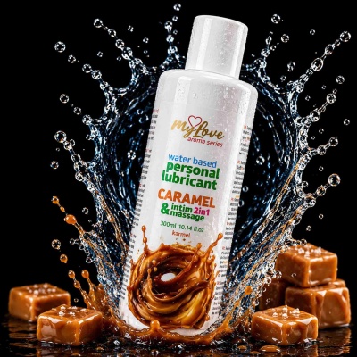 Preparat intymny i do masażu Aroma Series Intim&Massage 2in1 Caramel 300ml - 1 2