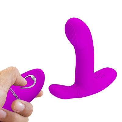 Wibrator Geri Purple z funkcją licking i pilotem, 10,4 cm - 1 2