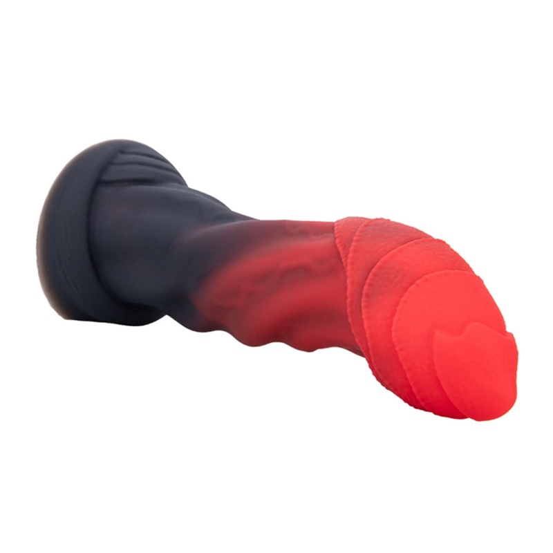 Dildo fantasy Infernal Goliath 25 cm z pofałdowaną teksturą i przyssawką - 4