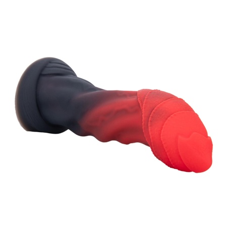 Dildo fantasy Infernal Goliath 25 cm z pofałdowaną teksturą i przyssawką - 4