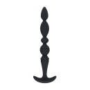 Multi Textured Silicone Flared Anal Probe - Black - 1