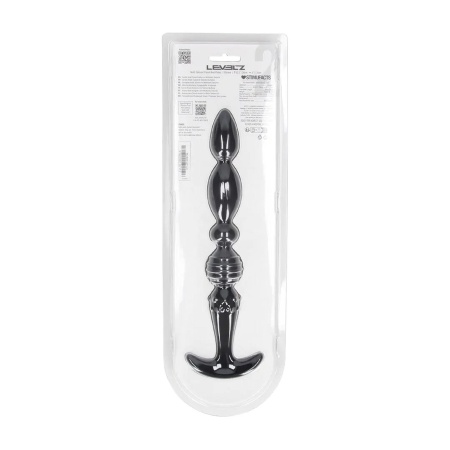 Multi Textured Silicone Flared Anal Probe - Black - 3