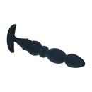 Multi Textured Silicone Flared Anal Probe - Black - 4
