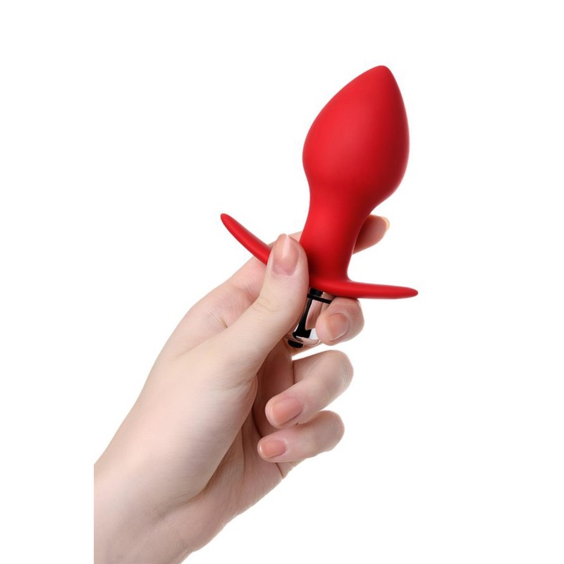 Korek analny wibrujący Glam Red - szpiczasta końcówka, 7 trybów wibracji, mały rozmiar - 4