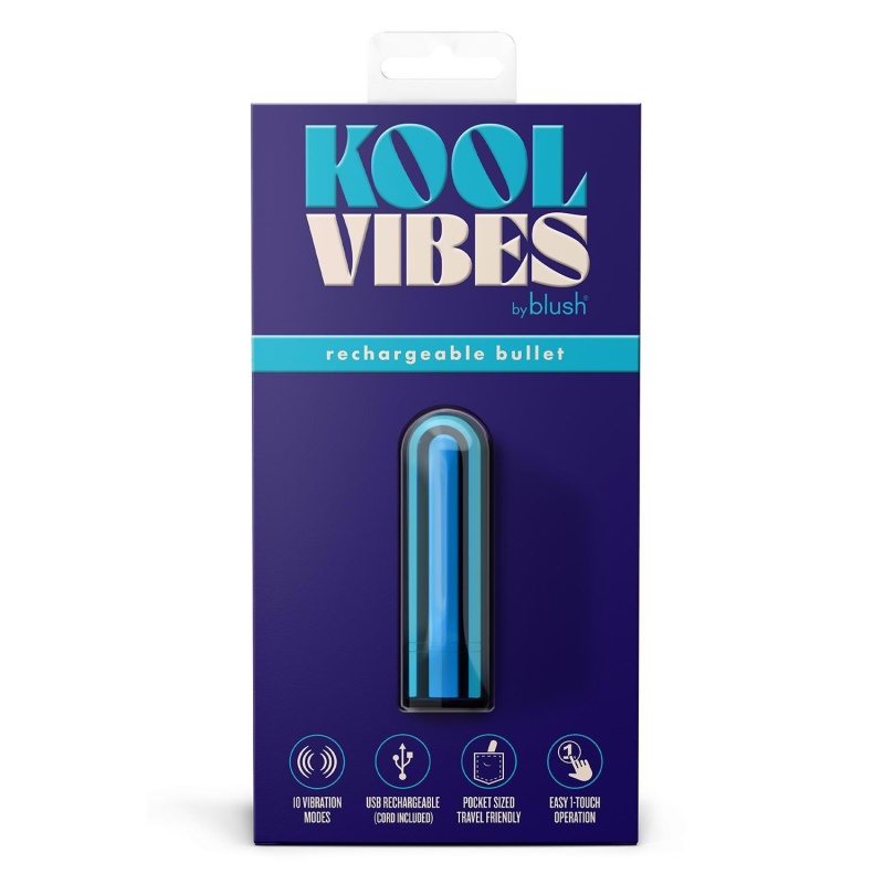 Mini Bullet Blueberry - wibrator punktowy z 10 trybami, stożkową końcówką, ładowaniem USB i IPX7, 6,3 cm - 1