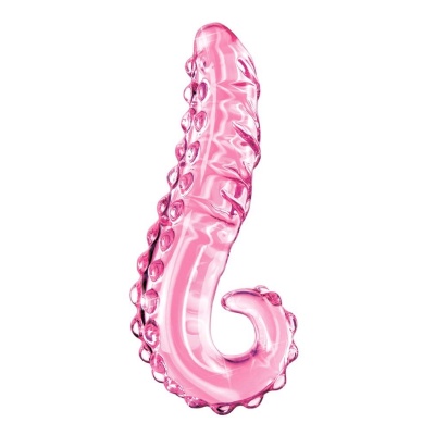 Szklane dildo No. 24 o falistej fakturze, 15,5 cm - 1 2