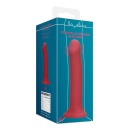 Non-Phallic Vibrating Dildo - Large - Raspberry Red - 2