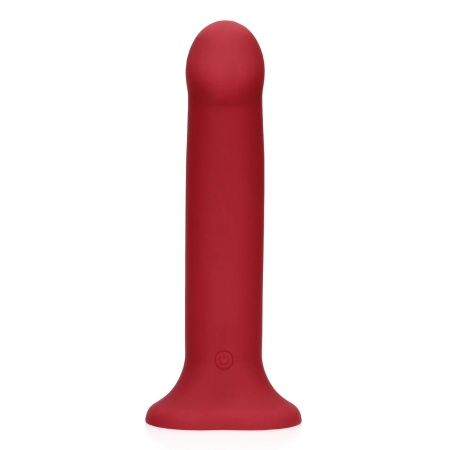Non-Phallic Vibrating Dildo - Large - Raspberry Red - 4