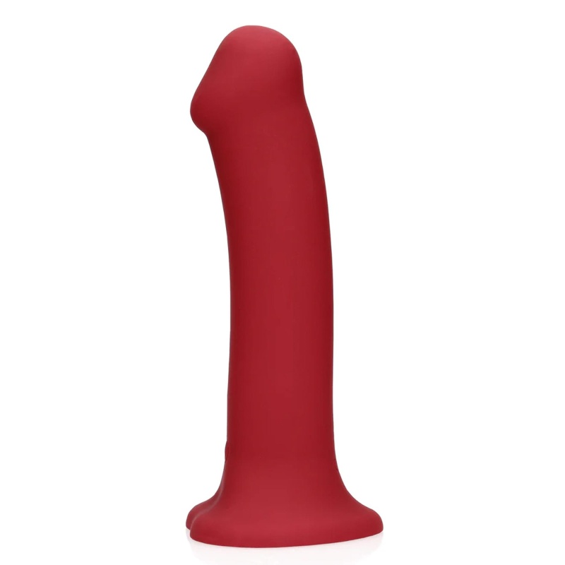 Non-Phallic Vibrating Dildo - Large - Raspberry Red - 5