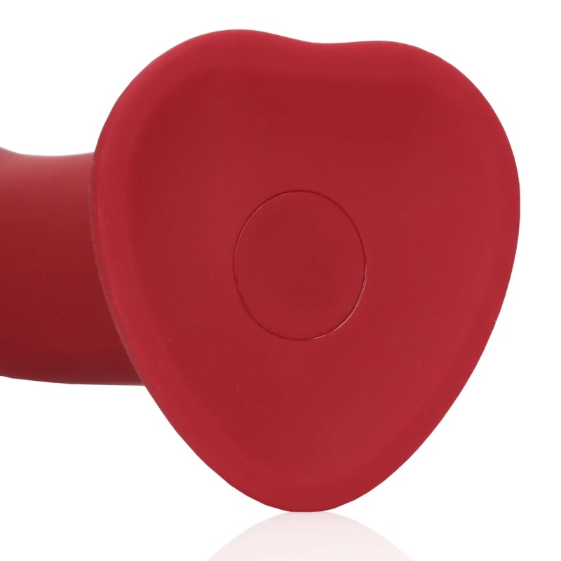 Non-Phallic Vibrating Dildo - Large - Raspberry Red - 6