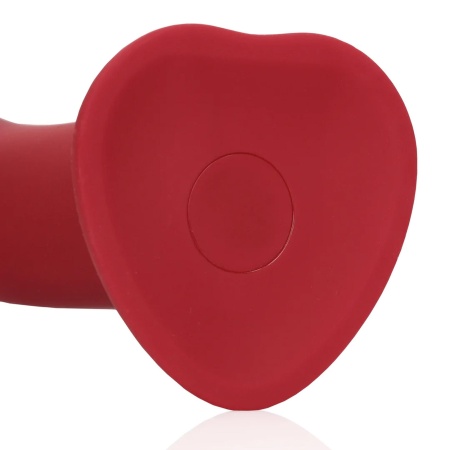 Non-Phallic Vibrating Dildo - Large - Raspberry Red - 6