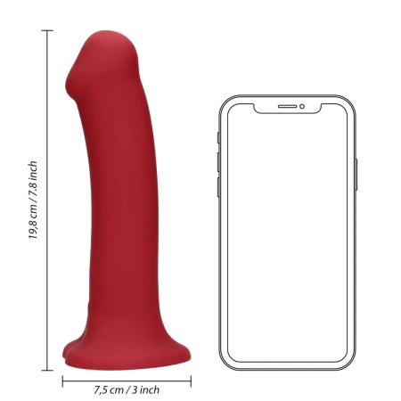 Non-Phallic Vibrating Dildo - Large - Raspberry Red - 8