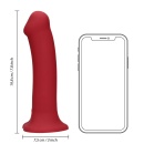 Non-Phallic Vibrating Dildo - Large - Raspberry Red - 8