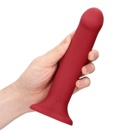 Non-Phallic Vibrating Dildo - Large - Raspberry Red - 9