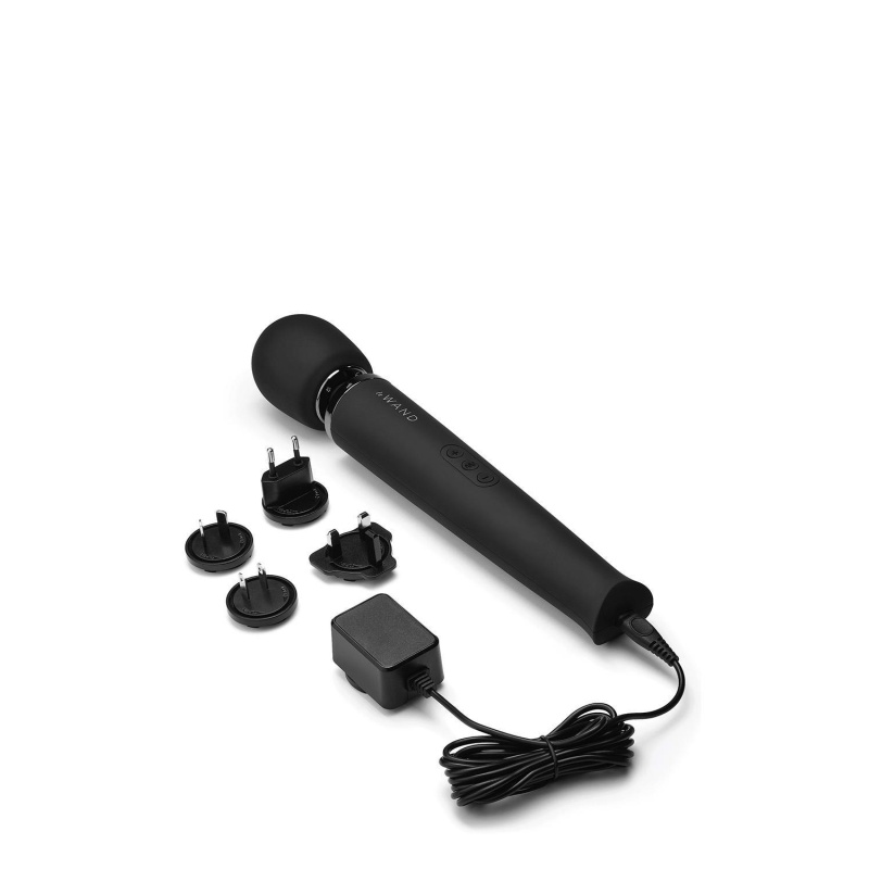 Masażer Le Wand Matte Black Rechargeable - silikonowa głowica 6,21 cm, elastyczna szyjka 5,0 cm, długość korpusu 34 cm - 4