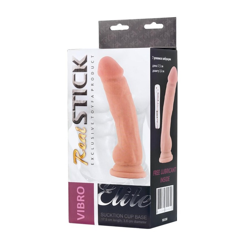 Wibrator realistyczny RealStick Elite z przyssawką i pilotem, 7 trybów wibracji, długość 17 cm - 9