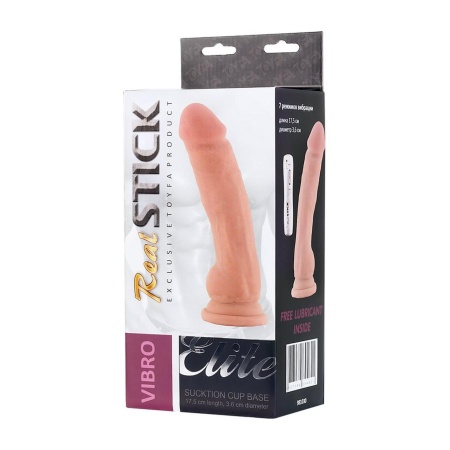 Wibrator realistyczny RealStick Elite z przyssawką i pilotem, 7 trybów wibracji, długość 17 cm - 9