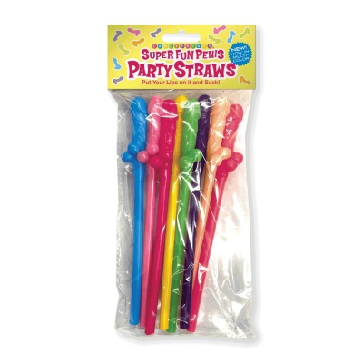 Super Fun Penis, Multicolor Straws - 1 2