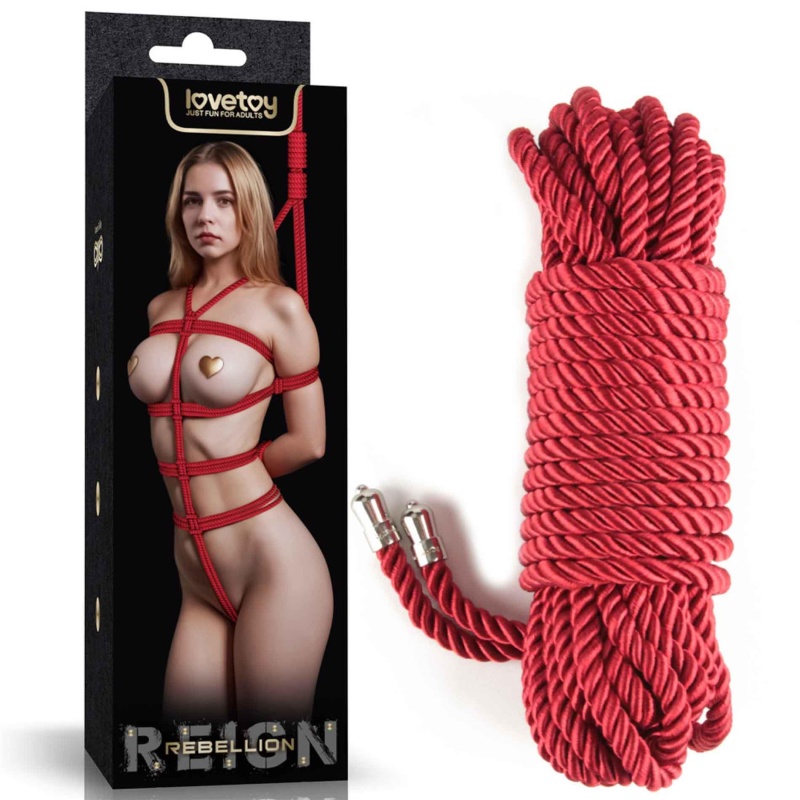 Sznur do bondage Crimson Silky 10 m, 6 mm, czerwony - 1