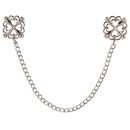 Klipsy na sutki Nipple Jewellery z łańcuchem 30,5 cm i 4 śrubami regulacyjnymi, Ø zewnętrzna 3,6 cm - 2