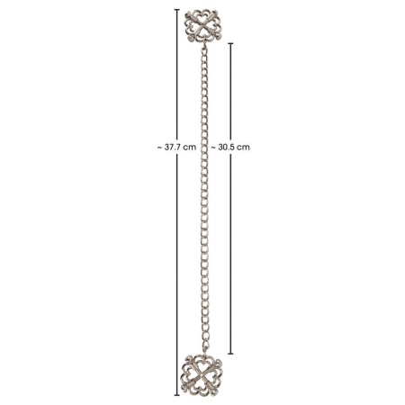 Klipsy na sutki Nipple Jewellery z łańcuchem 30,5 cm i 4 śrubami regulacyjnymi, Ø zewnętrzna 3,6 cm - 6