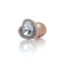 Plug-Jewellery Pearl Gold Heart PLUG- Clear S - 4