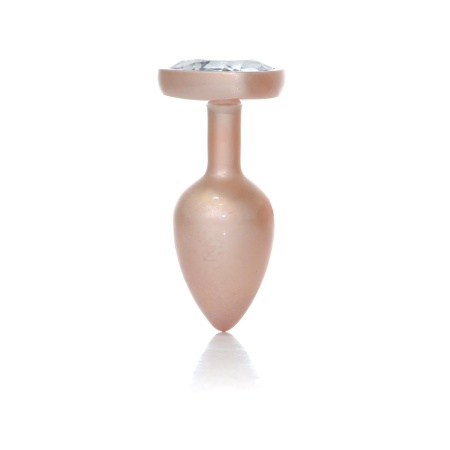 Plug-Jewellery Pearl Gold Heart PLUG- Clear S - 5