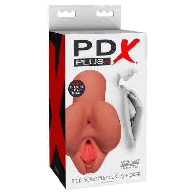 Masturbator Pimp Your Pleasure St 2w1 – podwójny tunel pochwy i odbytu z efektem ssania, 16,5 cm - 1
