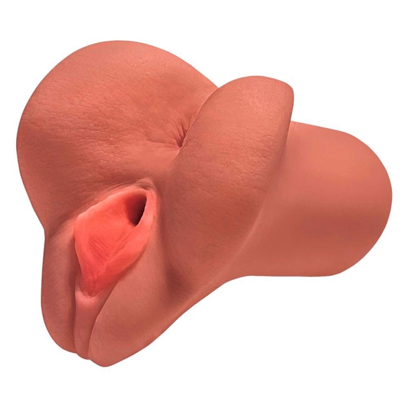 Masturbator Pimp Your Pleasure St 2w1 – podwójny tunel pochwy i odbytu z efektem ssania, 16,5 cm - 2
