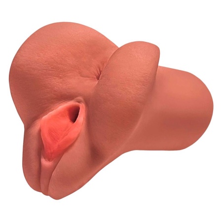 Masturbator Pimp Your Pleasure St 2w1 – podwójny tunel pochwy i odbytu z efektem ssania, 16,5 cm - 2