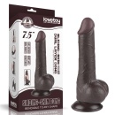Dildo Sliding Skin Dual Layer 19,5 cm Czarny z jądrami - 1