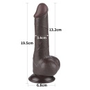 Dildo Sliding Skin Dual Layer 19,5 cm Czarny z jądrami - 2