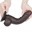 Dildo Sliding Skin Dual Layer 19,5 cm Czarny z jądrami - 5