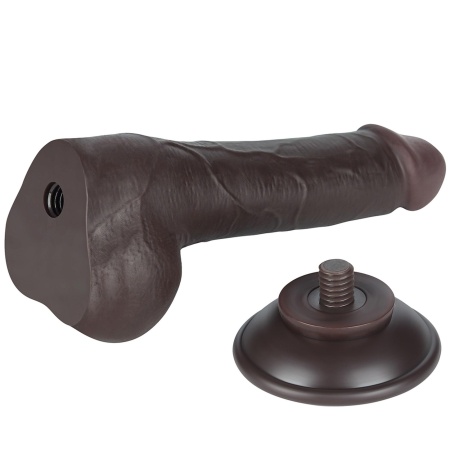 Dildo Sliding Skin Dual Layer 19,5 cm Czarny z jądrami - 8
