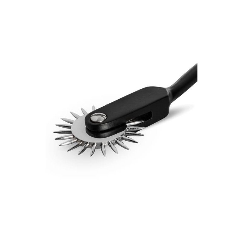 Koło Wartenberg Pinwheel 1-Wheel Black - jednokółkowy stalowy wiatraczek sensoryczny z ostrymi końcówkami, dł. 17,5 cm - 2