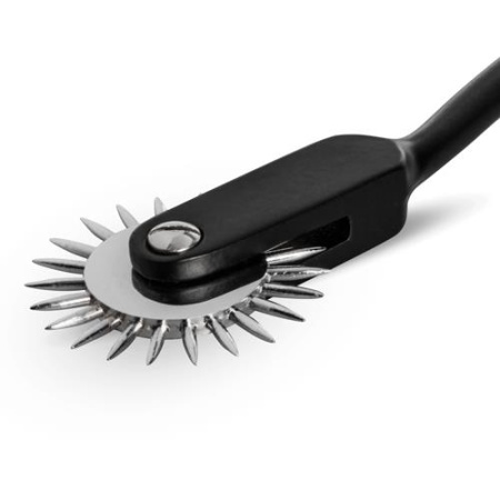 Koło Wartenberg Pinwheel 1-Wheel Black - jednokółkowy stalowy wiatraczek sensoryczny z ostrymi końcówkami, dł. 17,5 cm - 2