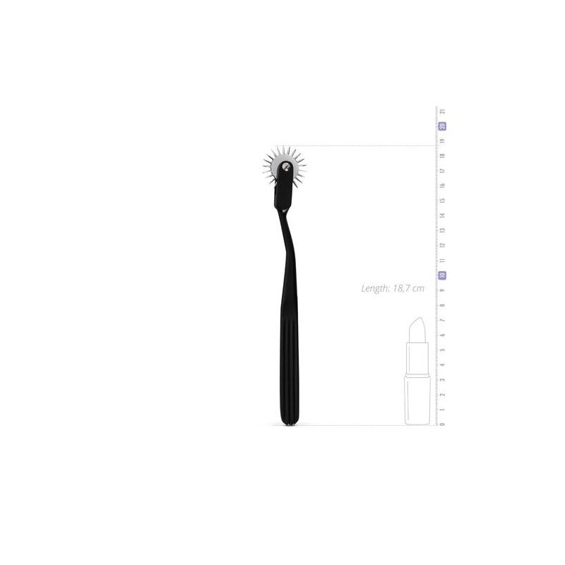 Koło Wartenberg Pinwheel 1-Wheel Black - jednokółkowy stalowy wiatraczek sensoryczny z ostrymi końcówkami, dł. 17,5 cm - 4