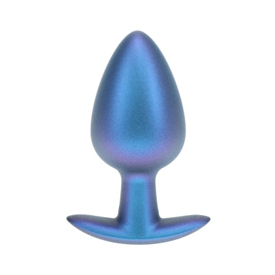 Smooth Silicone Anal Plug - Large - 3.5" / 8,9 cm - Metallic Blue - 1