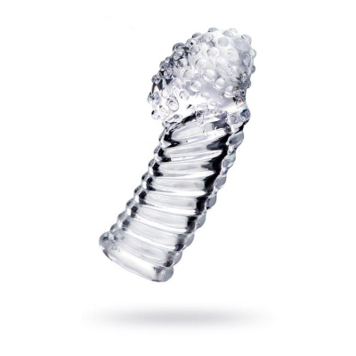 Nakładka na palec erotyczna Dale z elastycznego, przezroczystego materiału TRE, 8,5 cm - 1