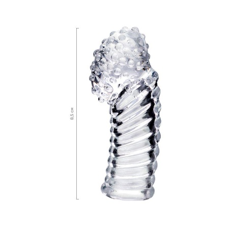 Nakładka na palec erotyczna Dale z elastycznego, przezroczystego materiału TRE, 8,5 cm - 4