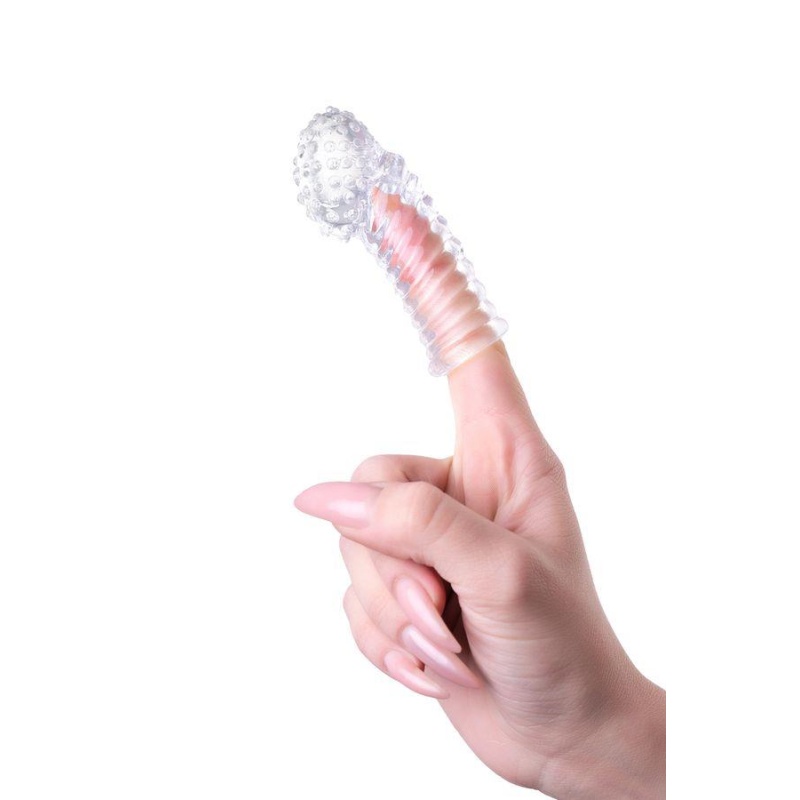 Nakładka na palec erotyczna Dale z elastycznego, przezroczystego materiału TRE, 8,5 cm - 7