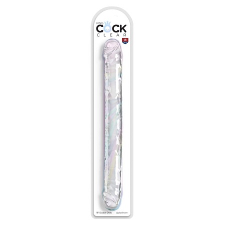 Podwójne dildo King Cock Clear 18" – dwustronna konstrukcja z TPE, 46 cm, Ø 4,3 cm - 1
