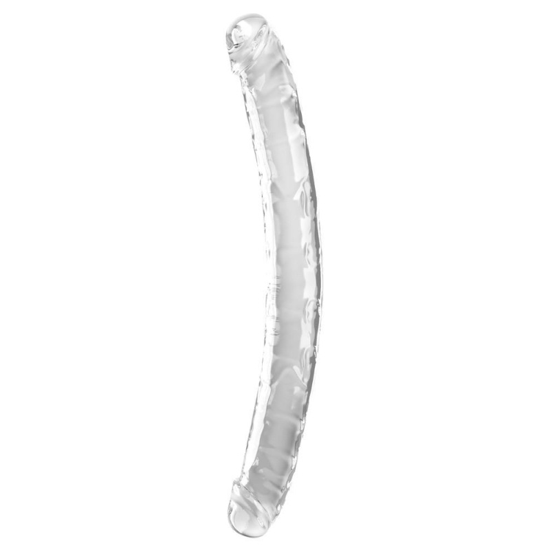 Podwójne dildo King Cock Clear 18" – dwustronna konstrukcja z TPE, 46 cm, Ø 4,3 cm - 3