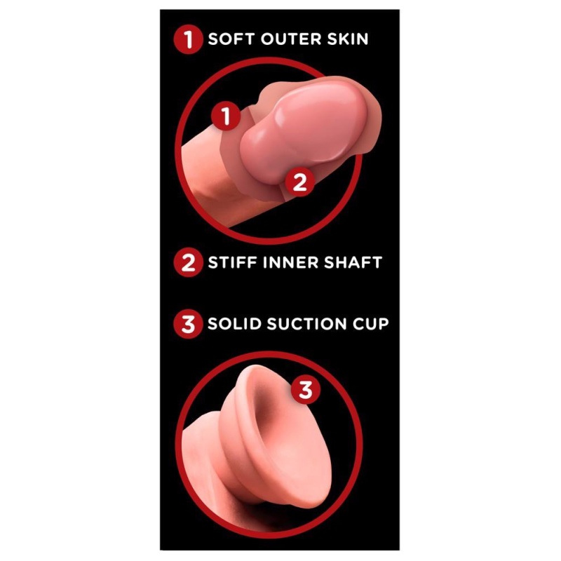 King Cock Plus Triple Density Dildo z Kołyszącymi Się Kulami i Przyssawką 24,5 cm - 7