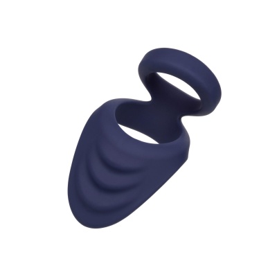 Pierścień na penisa Perineum Dual Ring z wypustką na krocze 7,5 x 4,5 cm - 1