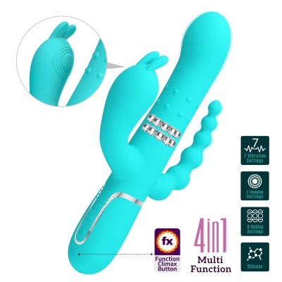 Wibrator 3-strefowy Twinkled Tenderness z obracającymi się koralikami i silikonem Soft Touch - 1 2