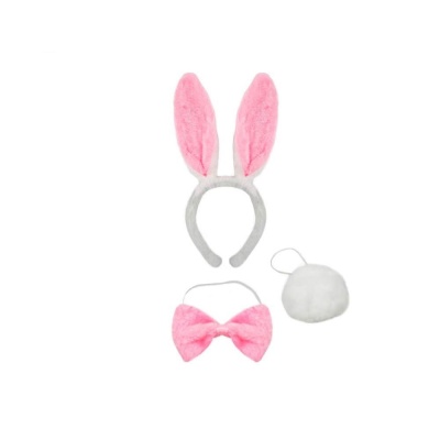 Kostium króliczka Bunny Roleplay – opaska z uszami, muszka i ogonek na wieczór panieński - 1