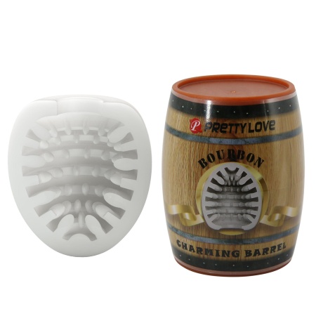 Masturbator Bourbon Charming Barrel - kompaktowy, z żebrowanym kanałem wewnętrznym - 1