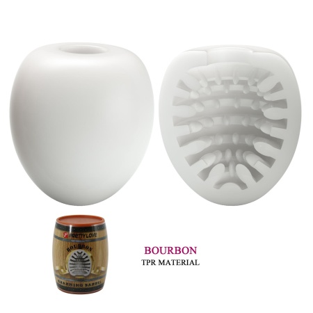Masturbator Bourbon Charming Barrel - kompaktowy, z żebrowanym kanałem wewnętrznym - 2